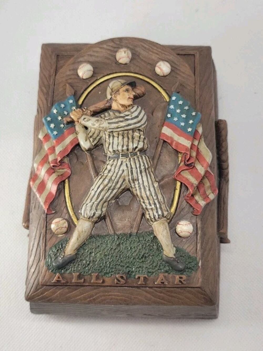 Baseball All Star Musical Keepsake Box Decorative Music Box Hinged Lid Sports